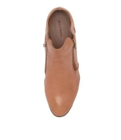Zalen Dark Tan Leather Ankle Boots -Lynx Shoes Shop DF10764T30LE 6
