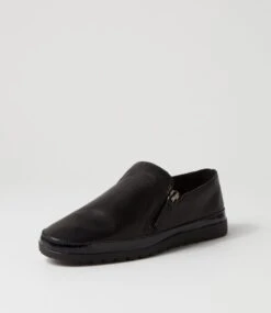 Ashli Black Leather Patent Flat Shoes -Lynx Shoes Shop DF11166B75GU 3