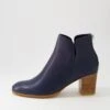 Deitha Deep Blue Natural Leather Ankle Boots -Lynx Shoes Shop DF11191JRALE 2