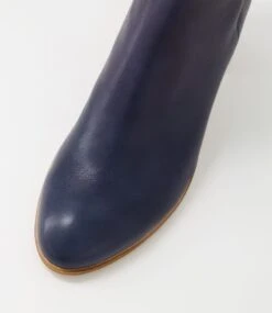 Deitha Deep Blue Natural Leather Ankle Boots -Lynx Shoes Shop DF11191JRALE 5