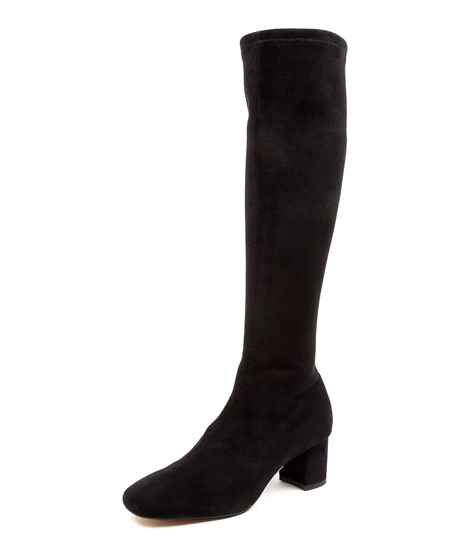 Irossi Black Mircosuede Knee High Boots 4 Irossi Black Mircosuede Knee High Boots - Image 2