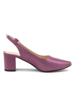Lucine Fuchsia Metallic Suede Heels -Lynx Shoes Shop DF11239P23SU 5