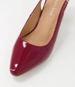 Lucine Cherry Patent Leather Heels -Lynx Shoes Shop DF11239R20PL 5