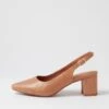 Lucine Tan Leather Heels 1 Lucine Tan Leather Heels -Lynx Shoes Shop DF11239TANLE 2