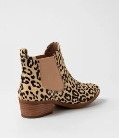 Zenna Beige Leopard Pony Chelsea Boots -Lynx Shoes Shop DF11279A43BF 4