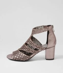 Callme Pewter Lizard Leather Sandals