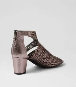 Callme Pewter Lizard Leather Sandals -Lynx Shoes Shop DF11368M3995 4