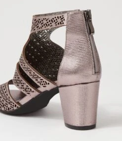 Callme Pewter Lizard Leather Sandals -Lynx Shoes Shop DF11368M3995 6