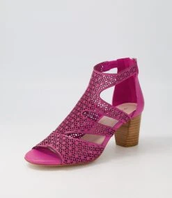 Callme Fuchsia Leather Sandals -Lynx Shoes Shop DF11368P22LE 3