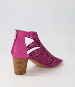 Callme Fuchsia Leather Sandals -Lynx Shoes Shop DF11368P22LE 4