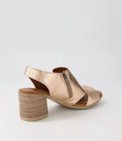 Wondir Rose Gold Leather Sandals -Lynx Shoes Shop DF11476M63LE 4