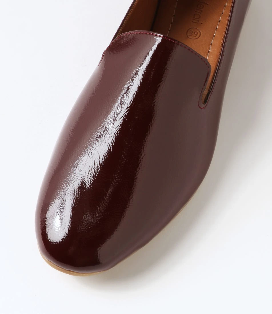 Senelna Deep Red Patent Leather Loafers 6 Senelna Deep Red Patent Leather Loafers - Image 4