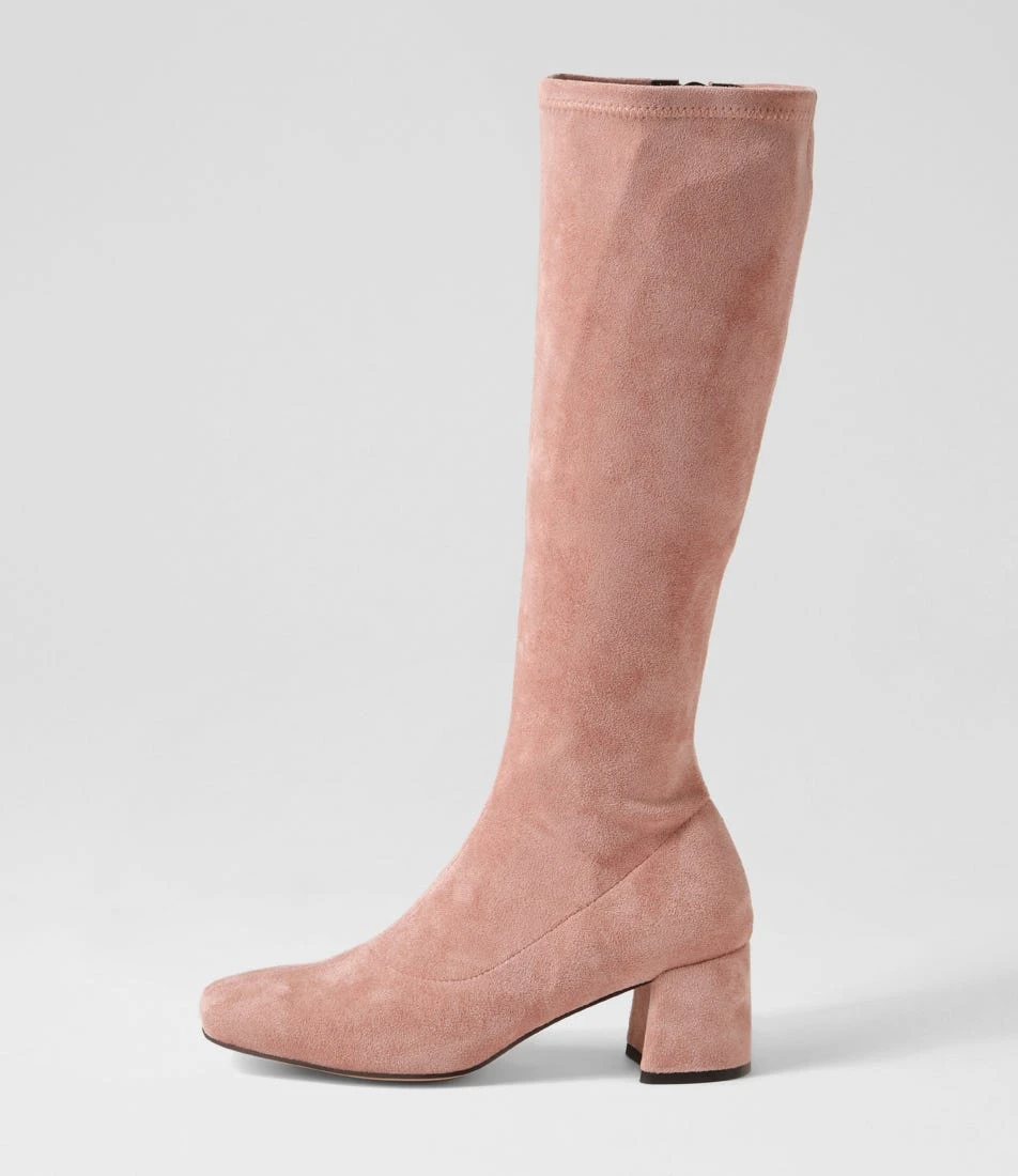 Cyrics Blush Stretch Microsuede Knee High Boots 3 Cyrics Blush Stretch Microsuede Knee High Boots