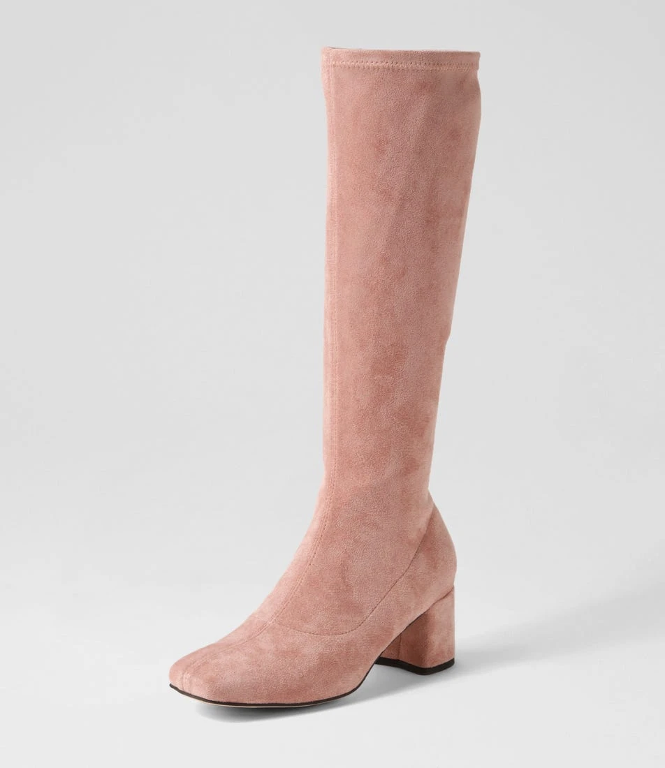 Cyrics Blush Stretch Microsuede Knee High Boots 4 Cyrics Blush Stretch Microsuede Knee High Boots - Image 2