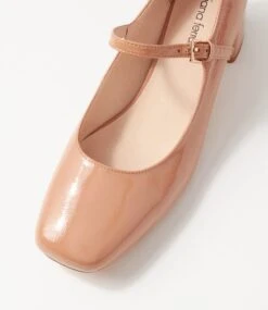 Cartia Dark Nude Patent Leather Mary Jane Heels -Lynx Shoes Shop DF11634NJDPL 5