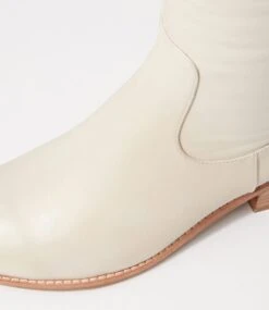 Giddy Oatmilk Leather Knee High Boots -Lynx Shoes Shop DF11662KOALE 6