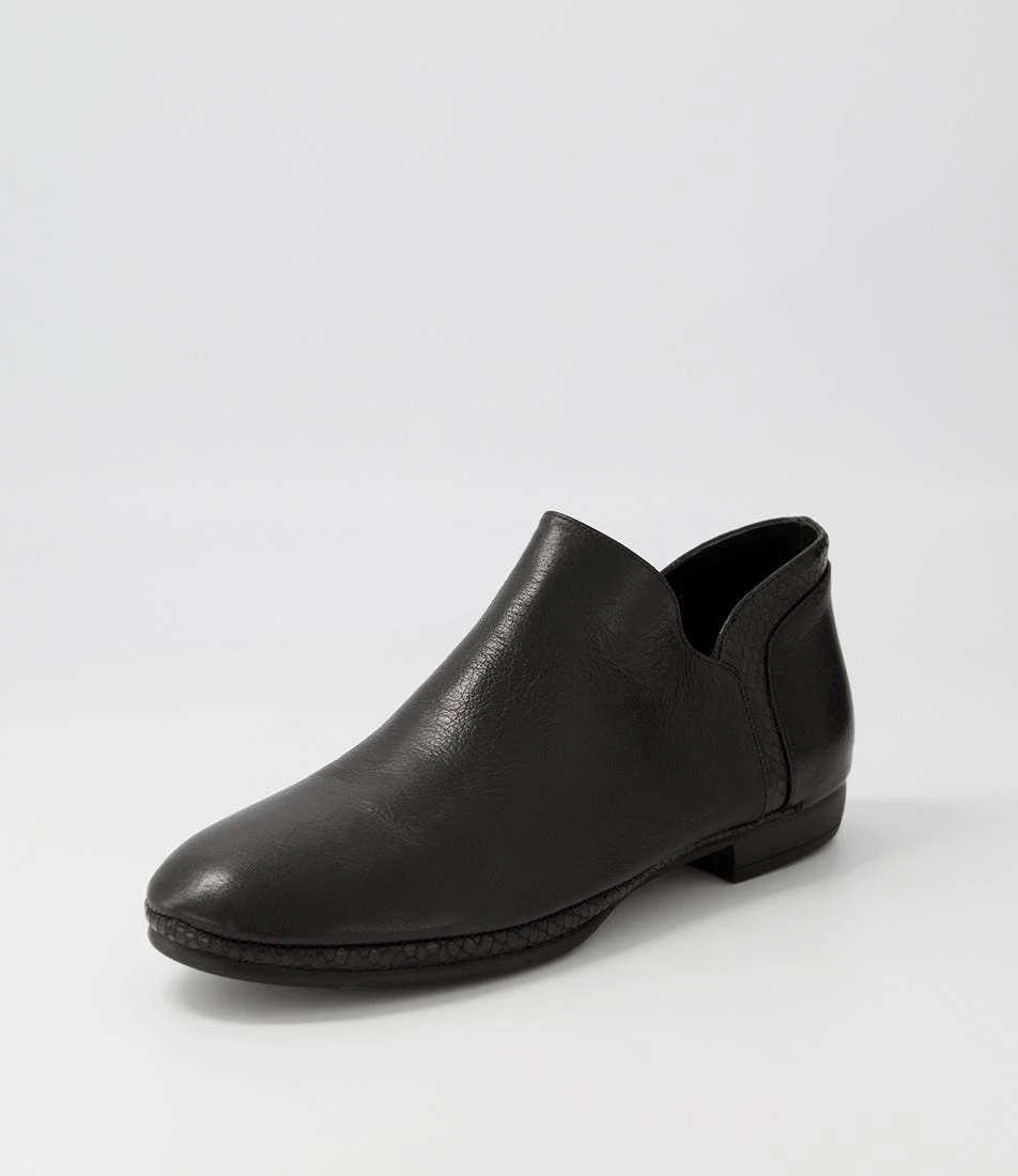 Ochand Black Leather Snake Ankle Boots 4 Ochand Black Leather Snake Ankle Boots - Image 2