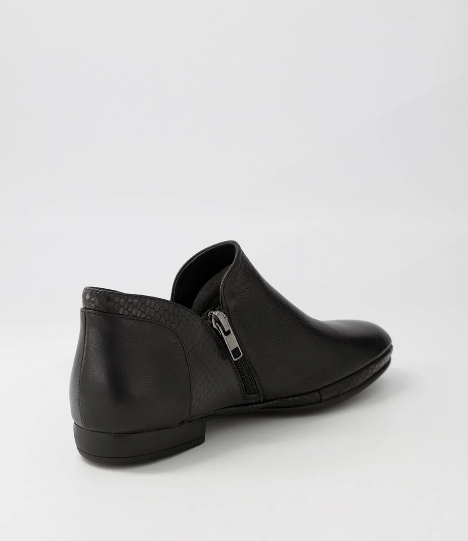 Ochand Black Leather Snake Ankle Boots 5 Ochand Black Leather Snake Ankle Boots - Image 3