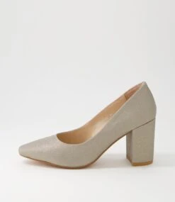 Sabena Gold Metallic Suede Heels