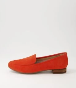 Temimie Orange Suede Flat Shoes