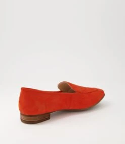 Temimie Orange Suede Flat Shoes -Lynx Shoes Shop DF11687ORASU 4