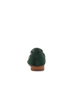 Tarry Deep Green Suede Flat Shoes -Lynx Shoes Shop DF11688HDHSU 3