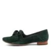 Tarry Deep Green Suede Flat Shoes -Lynx Shoes Shop DF11688HDHSU 4