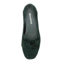 Tarry Deep Green Suede Flat Shoes -Lynx Shoes Shop DF11688HDHSU 6