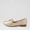 Tarry Champagne Leather Flat Shoes -Lynx Shoes Shop DF11688N74LE 2