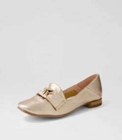 Tarry Champagne Leather Flat Shoes -Lynx Shoes Shop DF11688N74LE 3