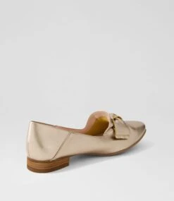 Tarry Champagne Leather Flat Shoes -Lynx Shoes Shop DF11688N74LE 4