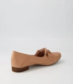 Tarry Dark Tan Leather Flat Shoes -Lynx Shoes Shop DF11688TAOLE 4