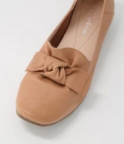 Tarry Dark Tan Leather Flat Shoes -Lynx Shoes Shop DF11688TAOLE 5