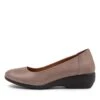 Geanize Dark Taupe Leather Ballet Flats -Lynx Shoes Shop DF11721NJGLE 4
