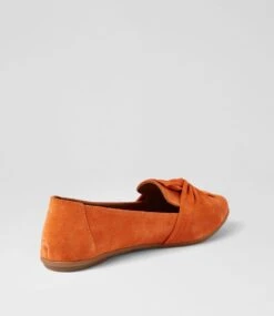 Lunna Orange Suede Loafers -Lynx Shoes Shop DF11735ORASU 4