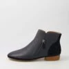 Ronele Navy Leather Suede Ankle Boots -Lynx Shoes Shop DF11787DBY89 2