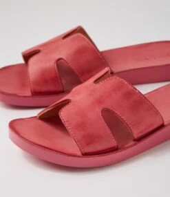 Nokker Fuchsia Leather Slides -Lynx Shoes Shop DF11817IAFLE 6