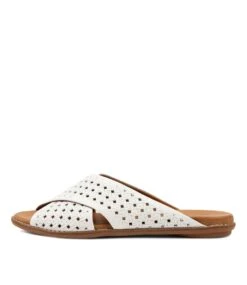 Bontye White Leather Sandals