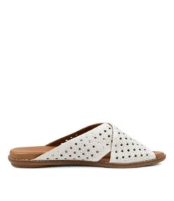 Bontye White Leather Sandals -Lynx Shoes Shop DF11873WHILE 5