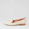 Delisa Cream Leather Loafers -Lynx Shoes Shop DF11892W18LE 2