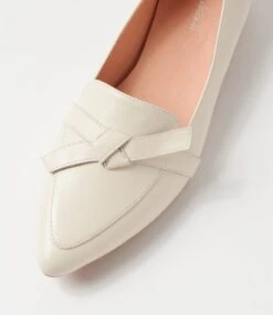 Delisa Cream Leather Loafers -Lynx Shoes Shop DF11892W18LE 5