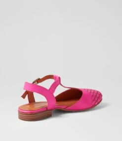 Rijade Fuchsia Leather Flat Shoes -Lynx Shoes Shop DF11958P22LE 4