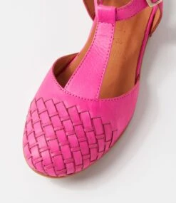 Rijade Fuchsia Leather Flat Shoes -Lynx Shoes Shop DF11958P22LE 5