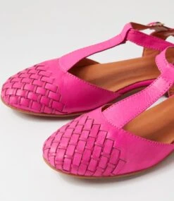 Rijade Fuchsia Leather Flat Shoes -Lynx Shoes Shop DF11958P22LE 6