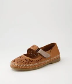 Bicks Tan Taupe Leather Flat Shoes -Lynx Shoes Shop DF12078T98LE 3