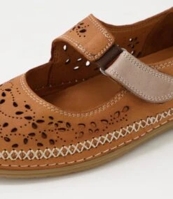 Bicks Tan Taupe Leather Flat Shoes -Lynx Shoes Shop DF12078T98LE 6