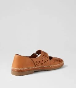 Bicks Tan Leather Flat Shoes -Lynx Shoes Shop DF12078TANLE 4