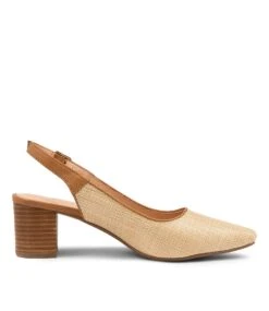 Lexstar Natural Dark Tan Woven Heels -Lynx Shoes Shop DF12116NN24N 5