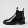 Mymy Black Patent Leather Chelsea Boots -Lynx Shoes Shop DF12122B66PL 2