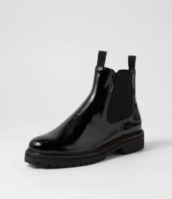 Mymy Black Patent Leather Chelsea Boots -Lynx Shoes Shop DF12122B66PL 3